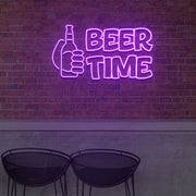 Beer And Beer Time For Bar Neon Light Signs Custom Neon Sign For Wedding Bar Party Decoration