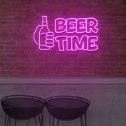 Beer And Beer Time For Bar Neon Light Signs Custom Neon Sign For Wedding Bar Party Decoration