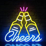 Beer Cheers Neon Sign Yellow Blue Led Neon Light