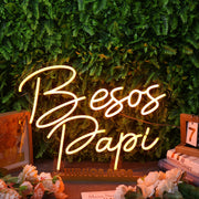 Besos Papi Orange Neon Sign