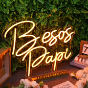 Besos Papi Orange Neon Sign