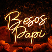 Besos Papi Orange Neon Sign