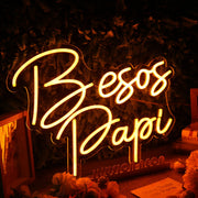 Besos Papi Orange Neon Sign