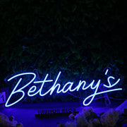 Bethany's Blue Neon Sign