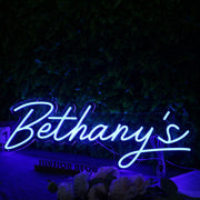 Bethany's Blue Neon Sign