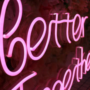 Better Together With Victory Gesture Neon Sign