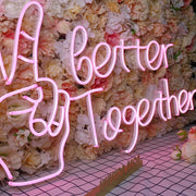 Better Together With Victory Gesture Neon Sign