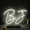 BJ White Neon Sign