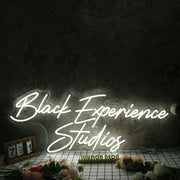 Black Experience Studios White Neon Sign