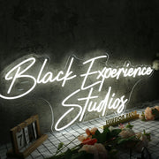 Black Experience Studios White Neon Sign