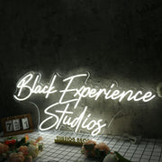 Black Experience Studios White Neon Sign