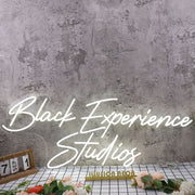 Black Experience Studios White Neon Sign