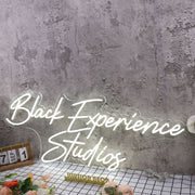 Black Experience Studios White Neon Sign