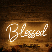 Blessed Yellow Neon Sign