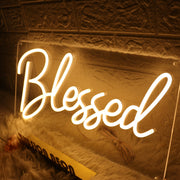 Blessed Yellow Neon Sign