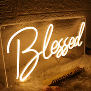 Blessed Yellow Neon Sign