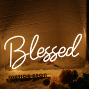 Blessed Yellow Neon Sign