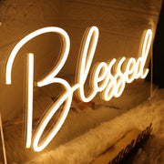 Blessed Yellow Neon Sign