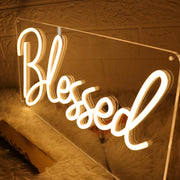 Blessed Yellow Neon Sign