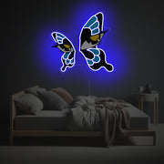 Blue Butterfly With Eyes LED Neon Acrylic Artwork