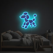 Blue Liittle Dog Shaped Balloon LED Neon Acrylic Artwork