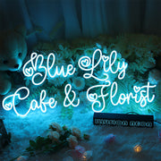 Blue Lily Cake And Florist Neon Sign