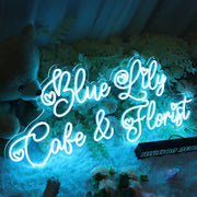 Blue Lily Cake And Florist Neon Sign