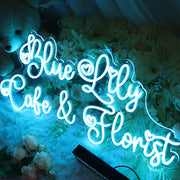 Blue Lily Cake And Florist Neon Sign