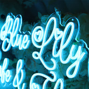 Blue Lily Cake And Florist Neon Sign