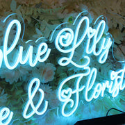 Blue Lily Cake And Florist Neon Sign