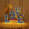 Steel Marquee Letter Blue Love Warm White High-End Custom Zinc Metal Marquee Light Marquee Sign