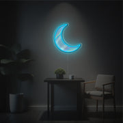 Blue Missing Moon LED Neon Acrylic Artwork