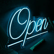 Blue Open LED Neon Sign