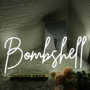 Bombshell White Neon Sign