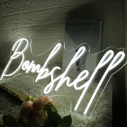 Bombshell White Neon Sign