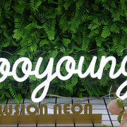 Booyoung White Neon Sign