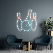 Bowling Ball And Pins Neon Sign