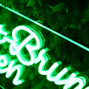 Breakfast Brunch Open Green Neon Sign