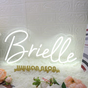 Brielle White Neon Sign