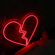 Broken Heart Red Neon Sign