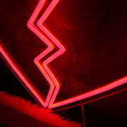 Broken Heart Red Neon Sign