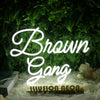 Brown Gang White Neon Sign