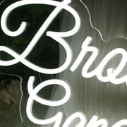 Brown Gang White Neon Sign