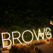 Brows By LC Yellow Neon Sign