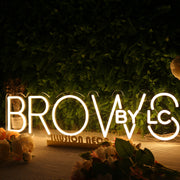 Brows By LC Yellow Neon Sign