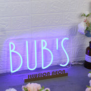 Bub's Blue Neon Sign