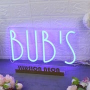 Bub's Blue Neon Sign