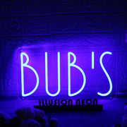 Bub's Blue Neon Sign