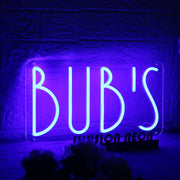 Bub's Blue Neon Sign