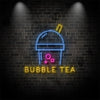 Bubble Tea With Drink Neon Sign